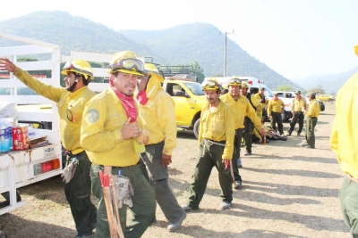 Brigadistas continúan incansables sofocando el incendio